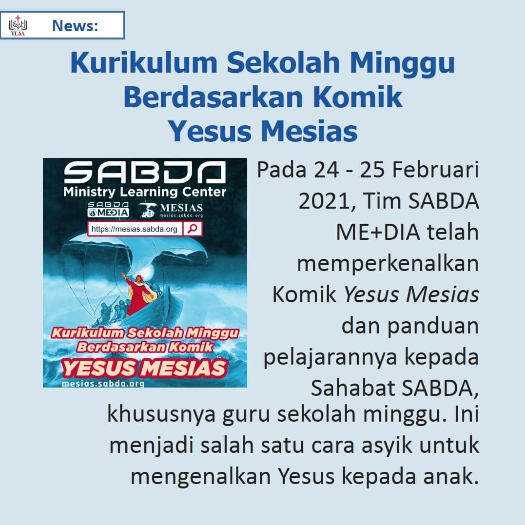 Komik Yesus Mesias dan kurikulum pembelajarannya bisa dipakai guru-guru untuk membimbing anak/remaja/pemuda di gereja atau di komunitas lainnya.